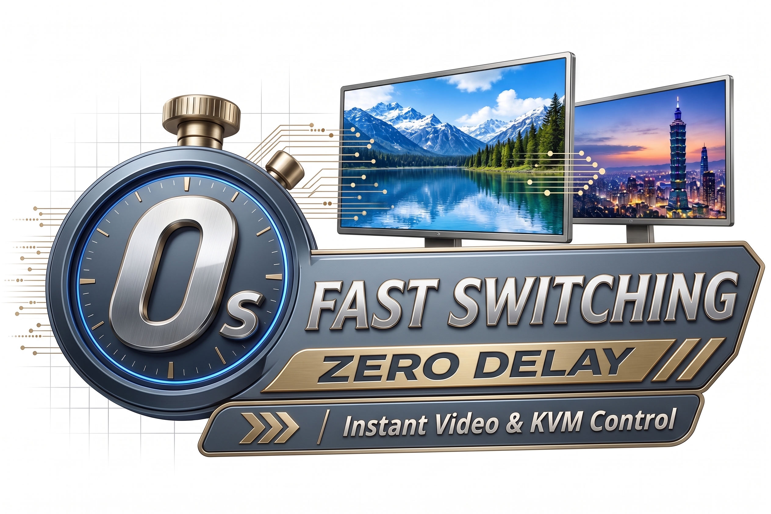 PANIO HK802 0-second seamless fast switching with zero-delay video and KVM control